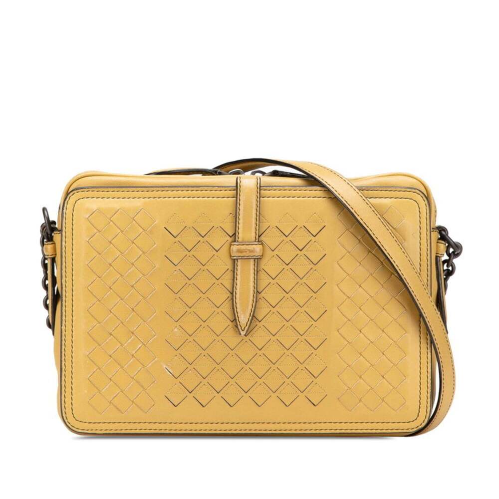 BOTTEGA VENETA Green Leather Intrecciato Shoulder Bag